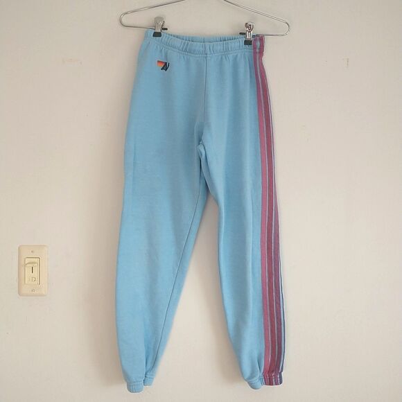 Aviator Nation Sweatpants Joggers Womens XS Blue 5-Stripe*Stains - Picture 3 of 13
